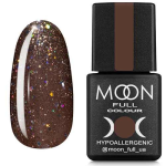 Гель-лак Moon Full color Gel polish №322 темный бежевый с разноцветным глитером, 8 мл