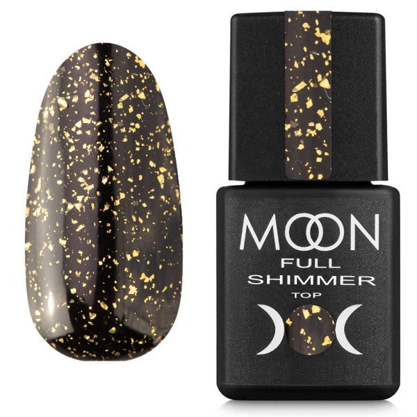 Топ для гель лака - Moon Full Shimmer Top gold №1020, 8 мл (без липкого слоя)
