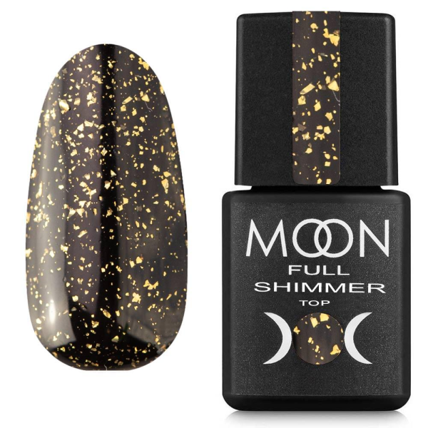 Топ для гель лаку - Moon Full Shimmer Top gold №1020, 8 мл (без липкого шару)