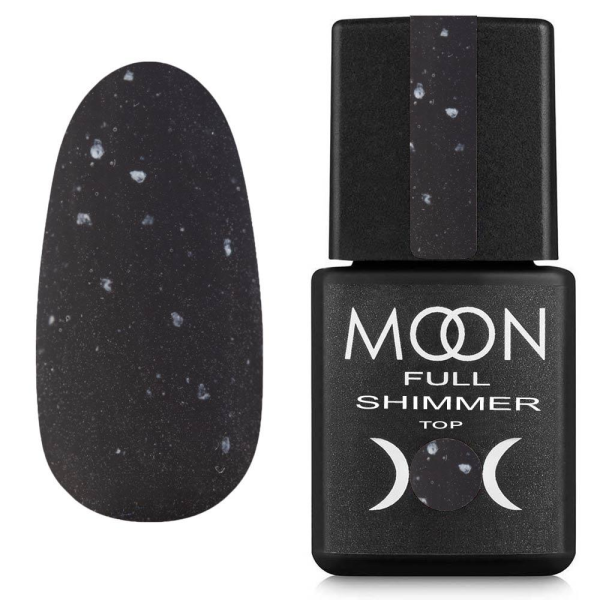 Матовий топ для гель лаку - Moon Full Shimmer Top White Matte №1024, 8 мл (без липкого шару)