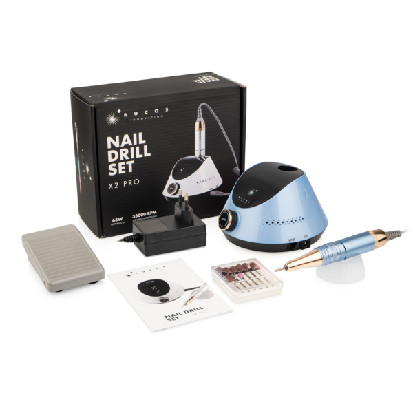 Фрезер для манікюру Bucos Nail Drill X2 PRO OCEAN BLUE 65 Вт, 35 000 об./хв.