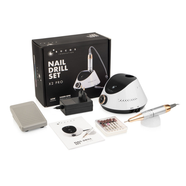 Фрезер для манікюру Bucos Nail Drill X2 PRO WHITE PEARL 65 Вт, 35 000 об./хв.