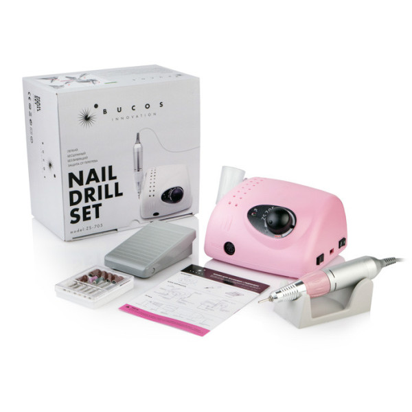 Фрезер для манікюру Bucos Nail Drill ZS-705 PINK 65 Вт, 35 000 об./хв. Фрезер для манікюру Bucos Nail Drill ZS-705 PINK 65 Вт, 35 000 об./хв.