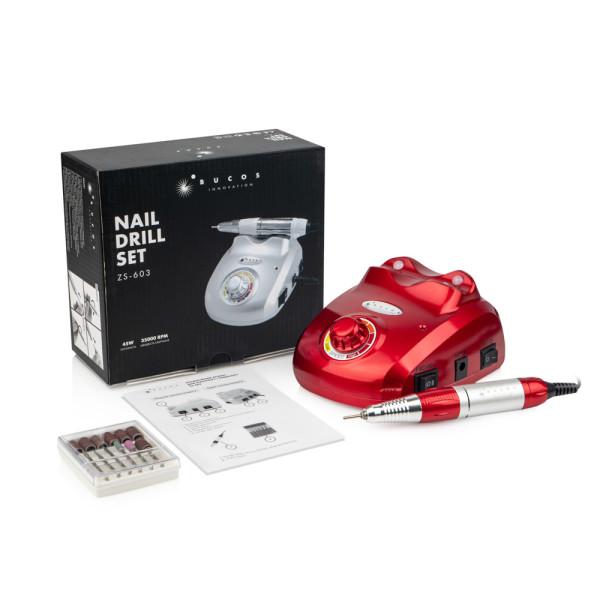 Фрезер для манікюру BUCOS Nail Drill ZS-603 RED 45 Вт, 35 000 об./хв.