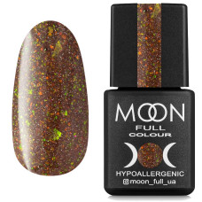 Світловідбивний гель-лак Moon Full Chrome Flake Disco №05 пісочний із золотисто-різнобарвним шиммером, 8 мл