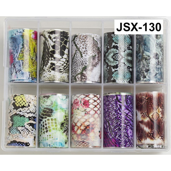 Фольга для дизайна ногтей широкая, набор 10 шт (100 см) (1511) JSX-130 Фольга для дизайна ногтей широкая, набор 10 шт (100 см) (1511) JSX-130