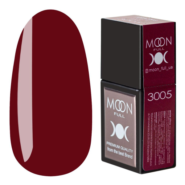 Камуфлирующая база - Moon Full Amazing Color Base №3005, 12 мл (спелая вишня)