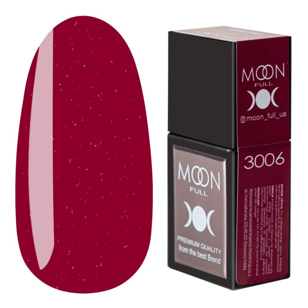 Камуфлирующая база - Moon Full Amazing Color Base №3006, 12 мл (малиновая с шиммером)