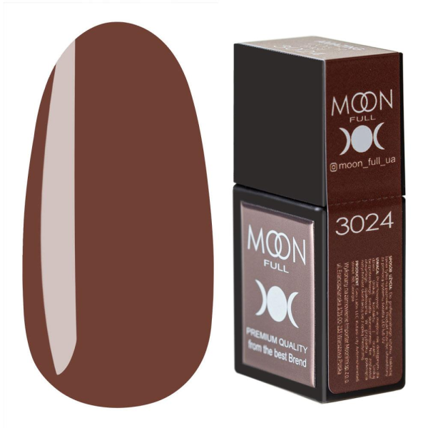 Камуфлююча база - Moon Full Amazing Color Base №3024, 12 мл (коричнева)