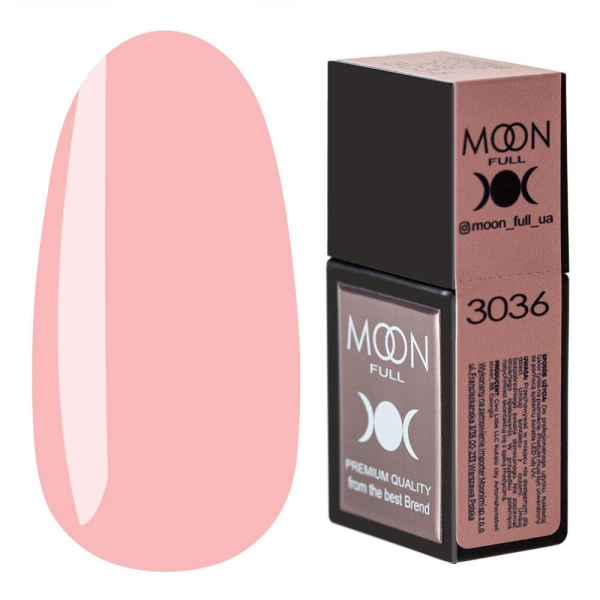 Камуфлююча база - Moon Full Amazing Color Base №3036, 12 мл (ніжно-рожева)