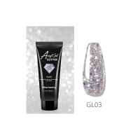 Полігель (акрігель) для нарощування нігтів AcrylGel GLITTER, 15мл (GL03)