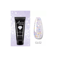 Полигель (акригель) для наращивания ногтей AcrylGel GLITTER, 15мл (GL02)