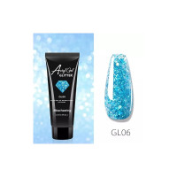Полігель (акрігель) для нарощування нігтів AcrylGel GLITTER, 15мл (GL06)