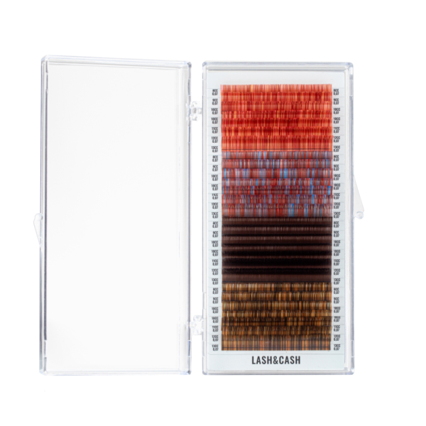 Вії LASH&CASH, BURGUNDY SHADES, mix CC 0.07 (8 - 13) 28 ліній, SCULPTOR