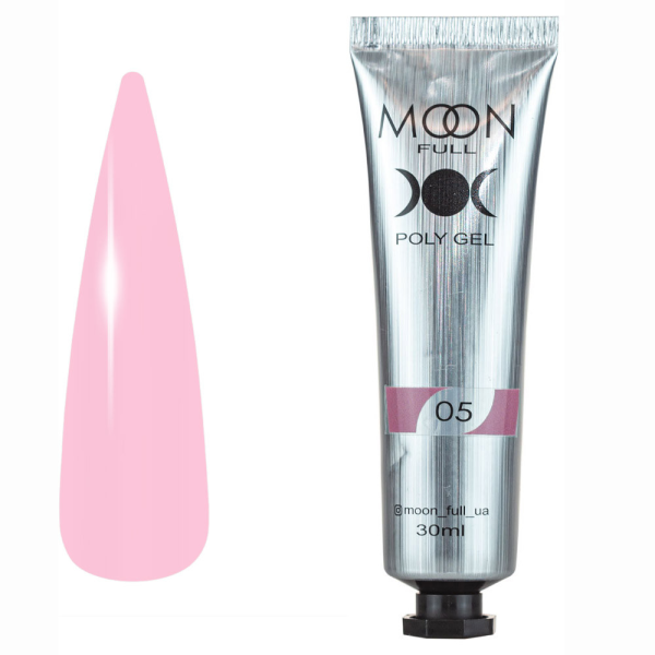 Полігель для нарощування нігтів Moon Full Poly Gel №05 рожевий, туба 30 мл