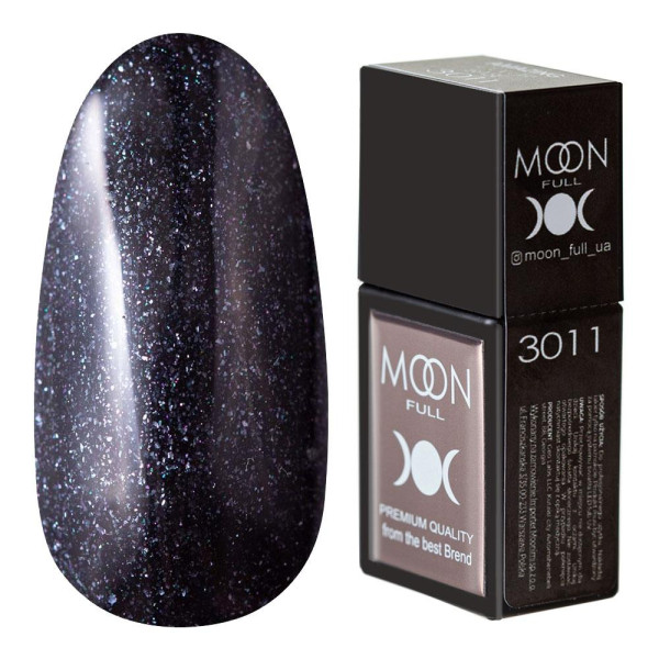 Камуфляжна база - Moon Full Amazing Color Base №3011, 12 мл (чорно-синій з дрібним шиммером)