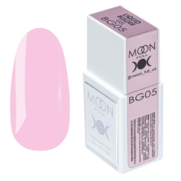 Моделюючий рідкий гель Moon Full Amazing Liquid Builder Gel №BG05 (рожевий), 15 мл