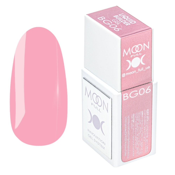 Моделюючий рідкий гель Moon Full Amazing Liquid Builder Gel №BG06 (насичено-рожевий), 15 мл