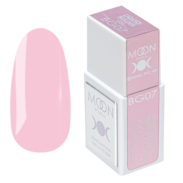 Моделюючий рідкий гель Moon Full Amazing Liquid Builder Gel №BG07 (рожевий), 15 мл