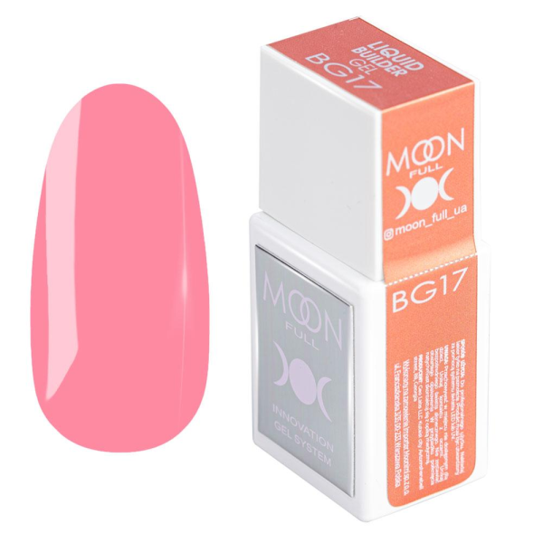 Моделюючий рідкий гель Moon Full Amazing Liquid Builder Gel №BG17 (малиновий), 15 мл