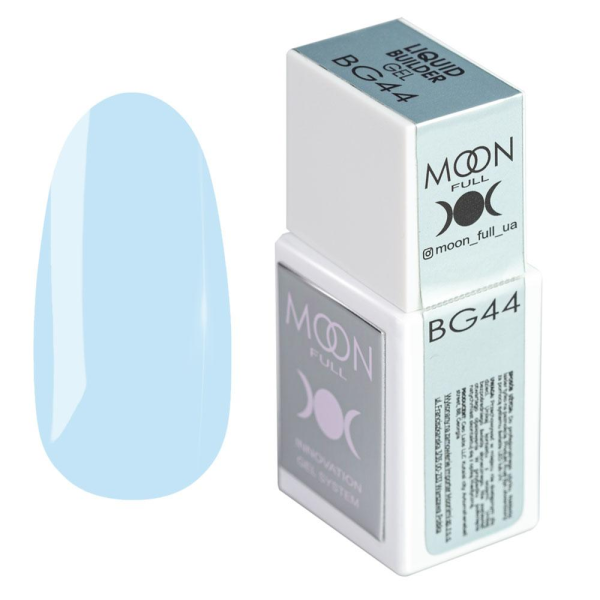Моделюючий рідкий гель Moon Full Amazing Liquid Builder Gel №BG44 (блакитний), 15 мл