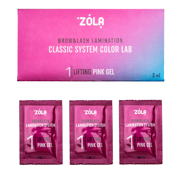 Набір сладників для ламінування в саше ZOLA Color Lab 01 Lifting Pink Gel (3 x 1ml)