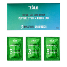 Набір складників для ламінування в саше ZOLA Color Lab 03 Hyaluronic Green Elixir (3 x 1ml)