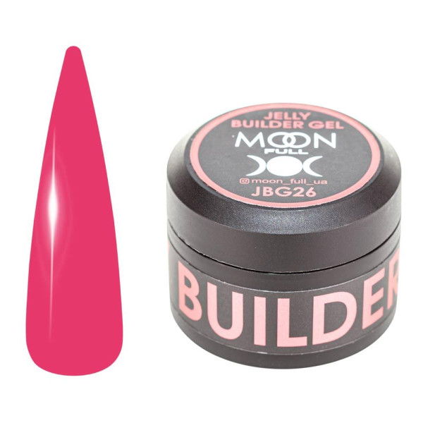 Моделирующий гель-желе Moon Full Jelly Builder Gel №JBG26 насыщено-розовый, 30 мл