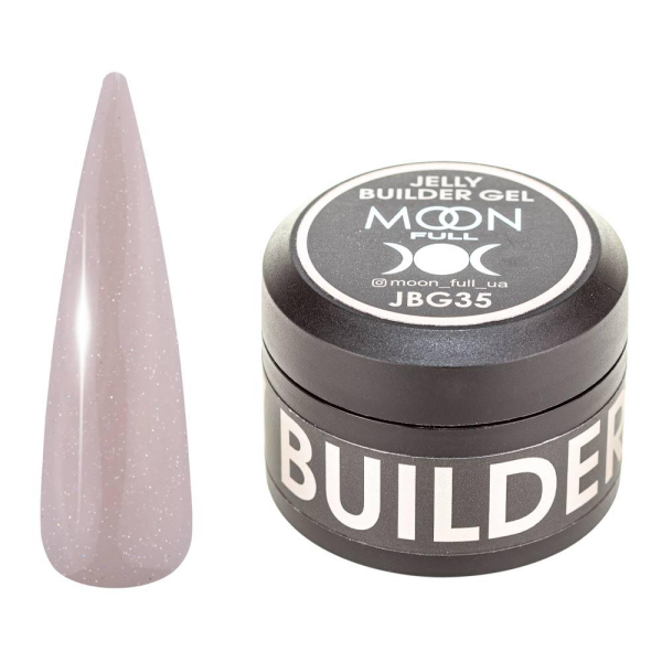 Моделюючий гель-желе Moon Full Jelly Builder Gel №JBG35 темно-бежевий напівпрозорий із шиммером, 30 мл