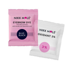 Фарба для брів та вій Nikk Mole з окисником Blue-black, Синьо-чорний, 5 мл