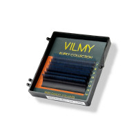 Вії Ombre Blue 8 ліній KLIPKY VILMY two-tone Mix D 0.07 (7 - 14 мм) омбре