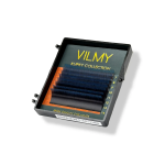 Вії Ombre Blue 8 ліній KLIPKY VILMY two-tone Mix C 0.07 (7 - 14 мм) омбре