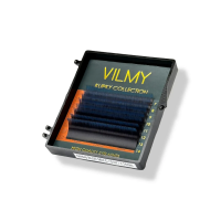 Вії Ombre Blue 8 ліній KLIPKY VILMY two-tone Mix C 0.07 (7 - 14 мм) омбре