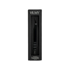 Пінцет професійний для нарощування вій VILMY (прямий) V-13b Black