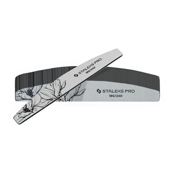 Пилка для нігтів мінеральна STALEKS PRO EXPERT 40 180/240 грит (півмісяць)