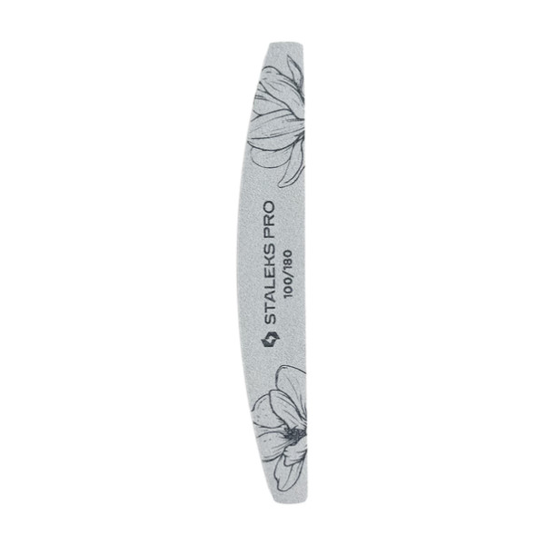 Пилка для ногтей минеральная STALEKS PRO EXPERT 40 100/180 грит (полумесяц)