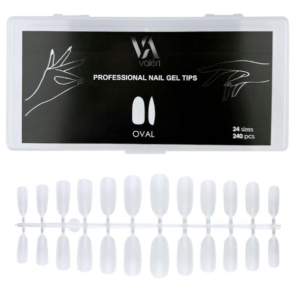Типси для нарощення нігтів Valeri Professional Nail Gel Tips "Oval" (240 шт) Типси для нарощення нігтів Valeri Professional Nail Gel Tips "Oval" (240 шт)