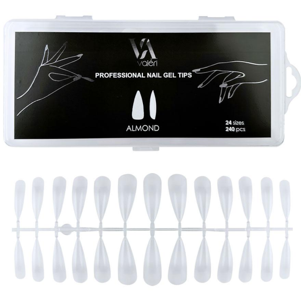 Типси для наращивания ногтей Valeri Professional Nail Gel Tips "Almond" (240 шт)