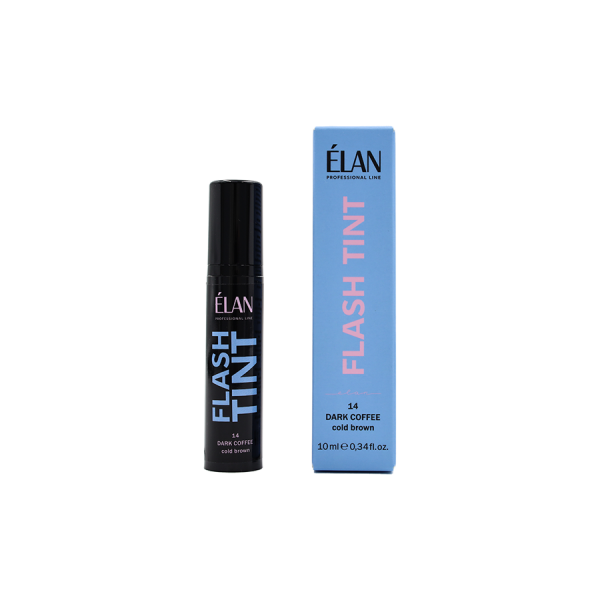 Фарба для брів і вій ELAN "Flash Tint" — 14 Dark Coffee (cold brown), 10 мл