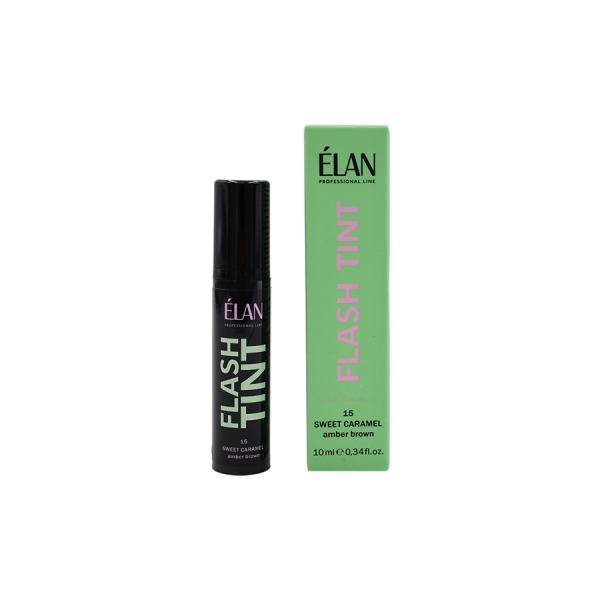 Фарба для брів та вій ELAN "Flash Tint"- 15 Sweet Caramel (amber brown), 10 мл