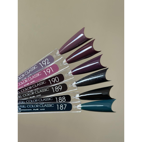 Гель-лак Moon Full color Gel polish №189 чорний з блискітками, 8 мл