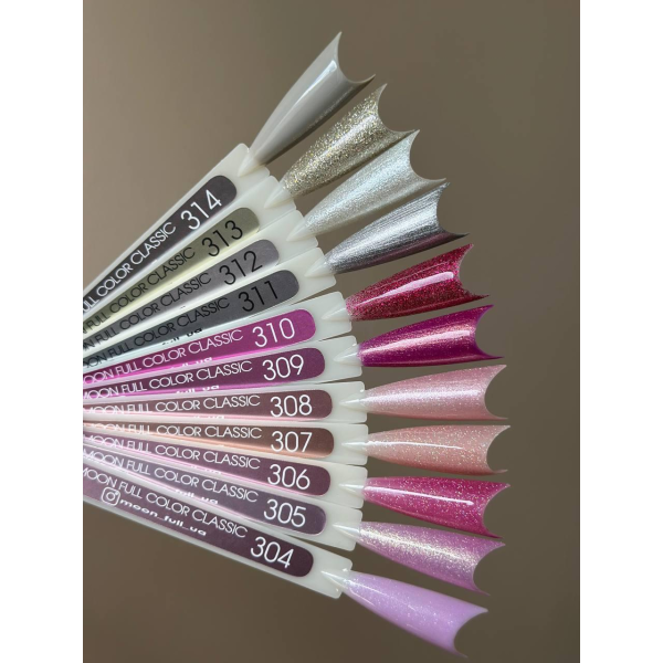 Гель-лак Moon Full color Gel polish №309 крокус с мелким золотистым шиммером, 8 мл