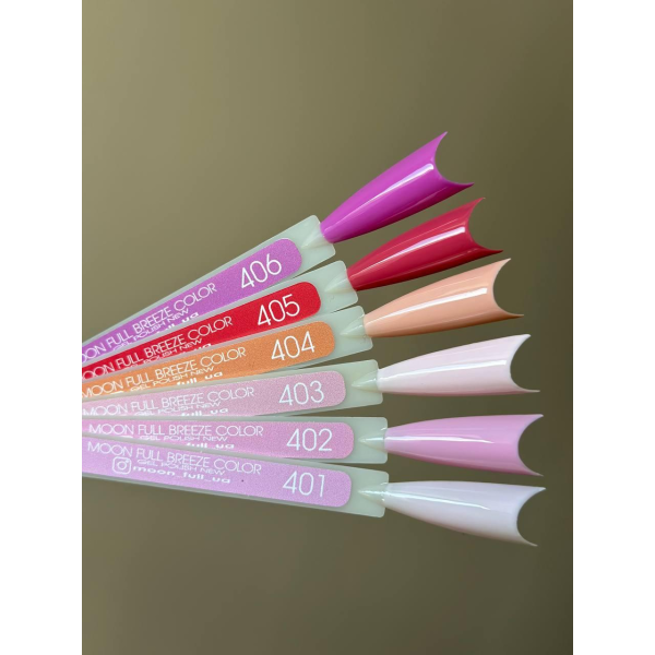 Гель-лак Moon Full Breeze color №406 сиреневый, 8 мл