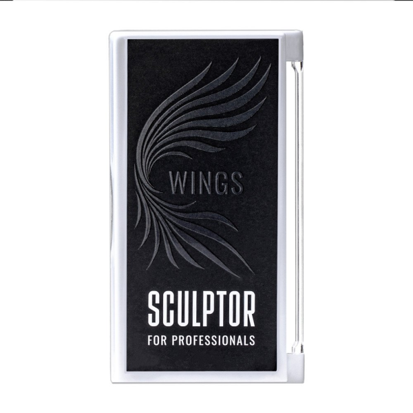 Пучки ресниц на ленте черные PRIZMATIC Wings Royal Fan - SCULPTOR mix C 0,05 (8-14), 20 линий Скульптор Перья