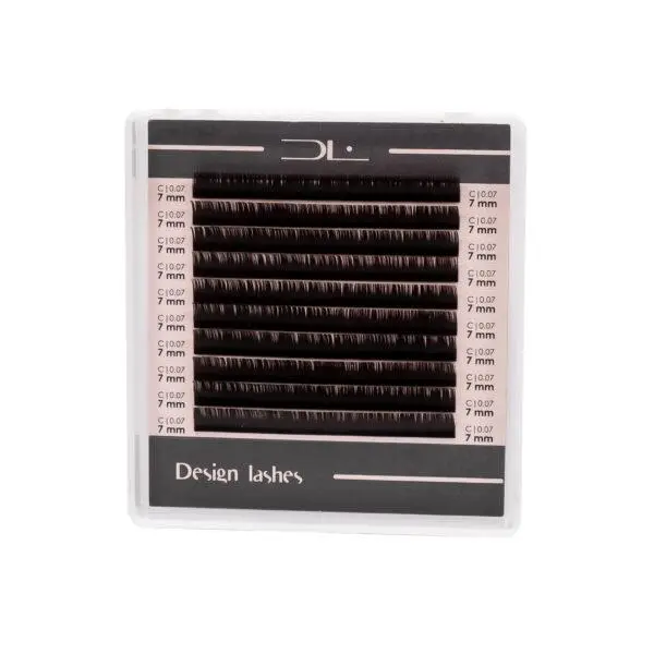 Ресницы Design Lashes Mix темный шоколад 0,07 M - 7-12 мм (10 линии) микс