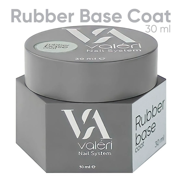 База для нігтів Rubber base Valeri, 30 мл (прозора)