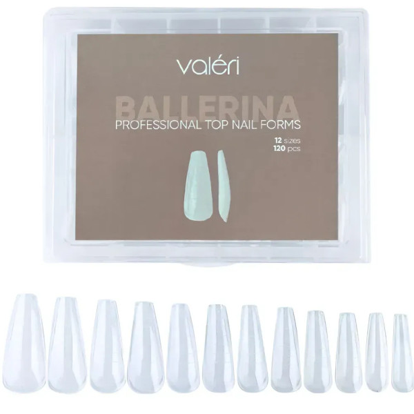 Форми верхні для нарощення нігтів Valeri Professional Top Nail Forms "BALLERINA" (120 шт) Форми верхні для нарощення нігтів Valeri Professional Top Nail Forms "BALLERINA" (120 шт)