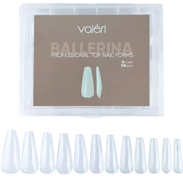 Форми верхні для нарощення нігтів Valeri Professional Top Nail Forms "BALLERINA" (120 шт)