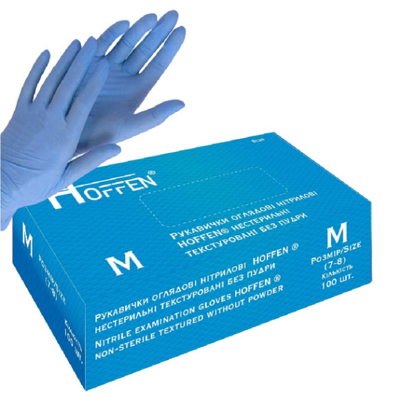 Нітрилові рукавички Hoff Medical - Violet (100 шт) M (7-8) Нітрилові рукавички Hoff Medical - Violet (100 шт) M (7-8)