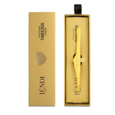 Пінцет для брів скошений Lendi Golden Spark(Золота Іскра)
